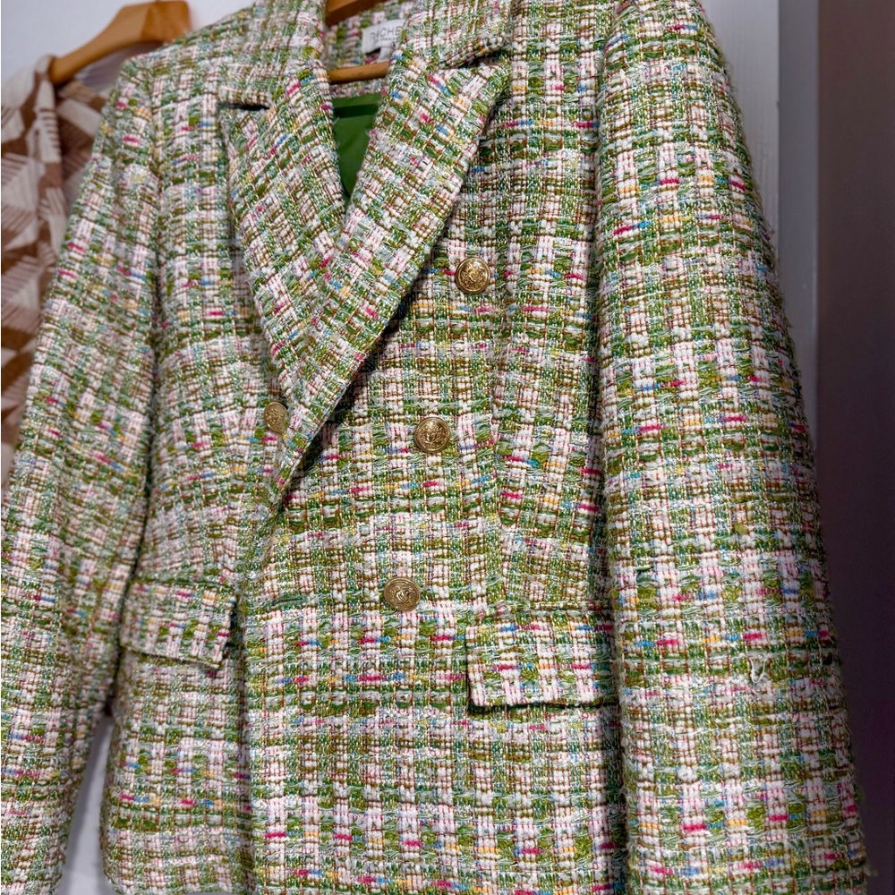 Rachel Zoe Multicolor Tweed Jacket